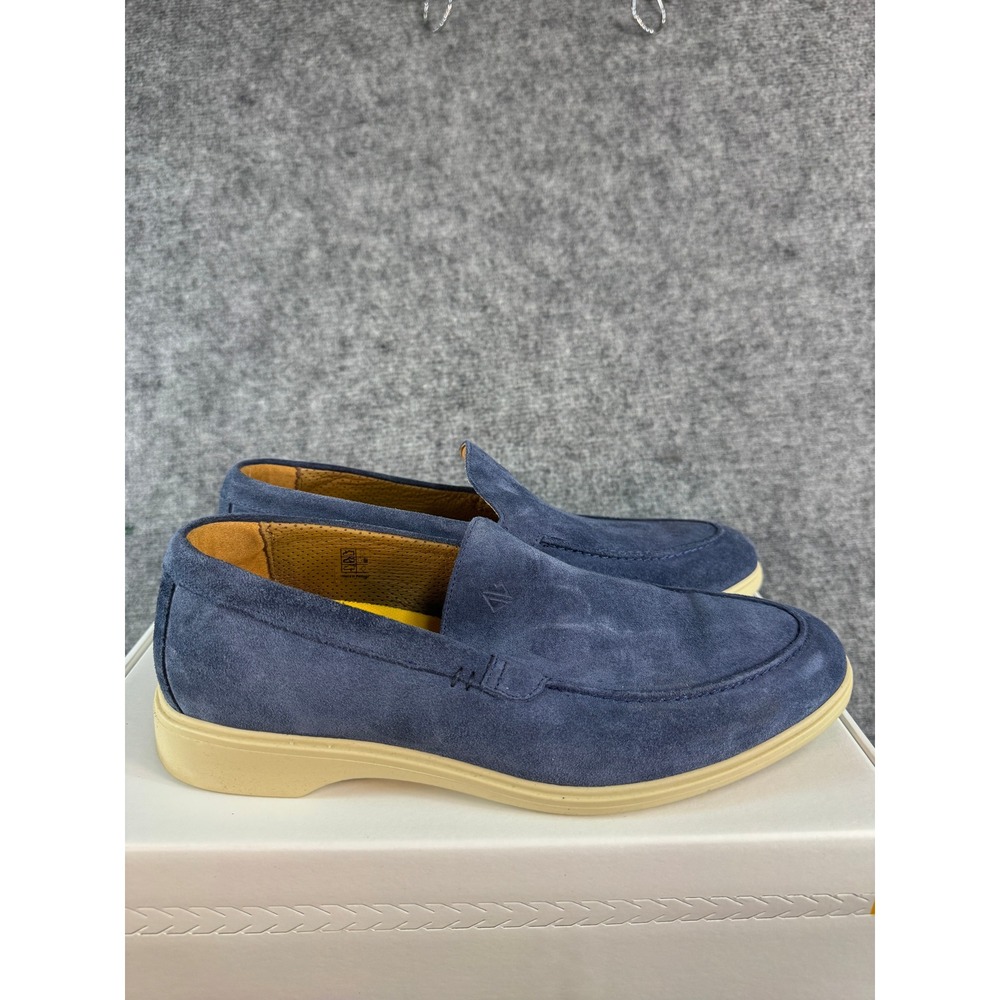 Like New Amberjack The Loafer Mens 8.5 Navy Blue Suede Slip On Shoes Portugal